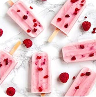 lots of pink ice-creams on table